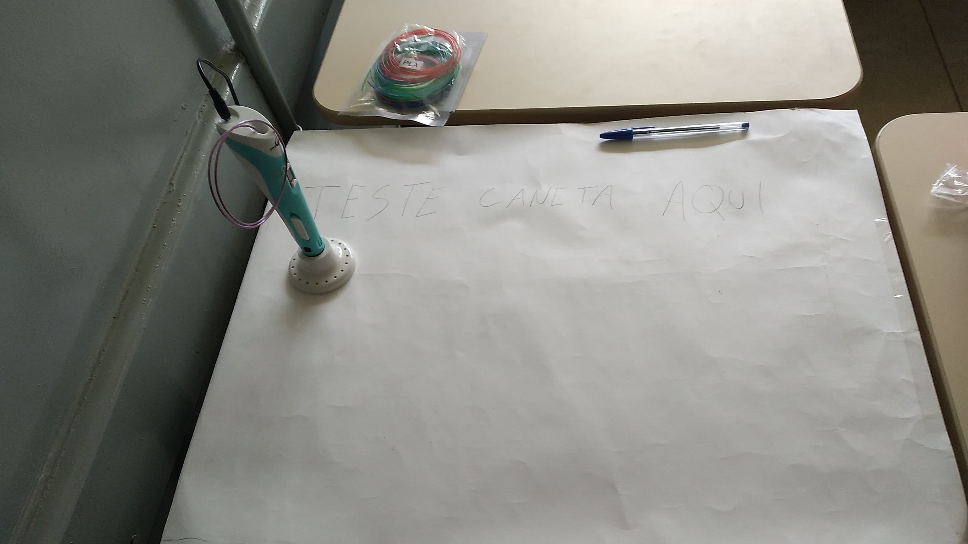 Estação de teste da caneta 3D
